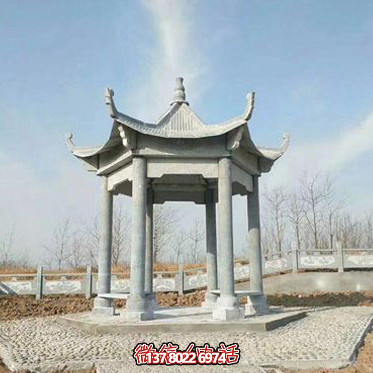 中式園林石亭恢復(fù)古樸，演繹雄偉