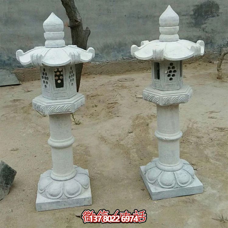 太陽能仿古中式大理石石燈，點(diǎn)亮你的花園