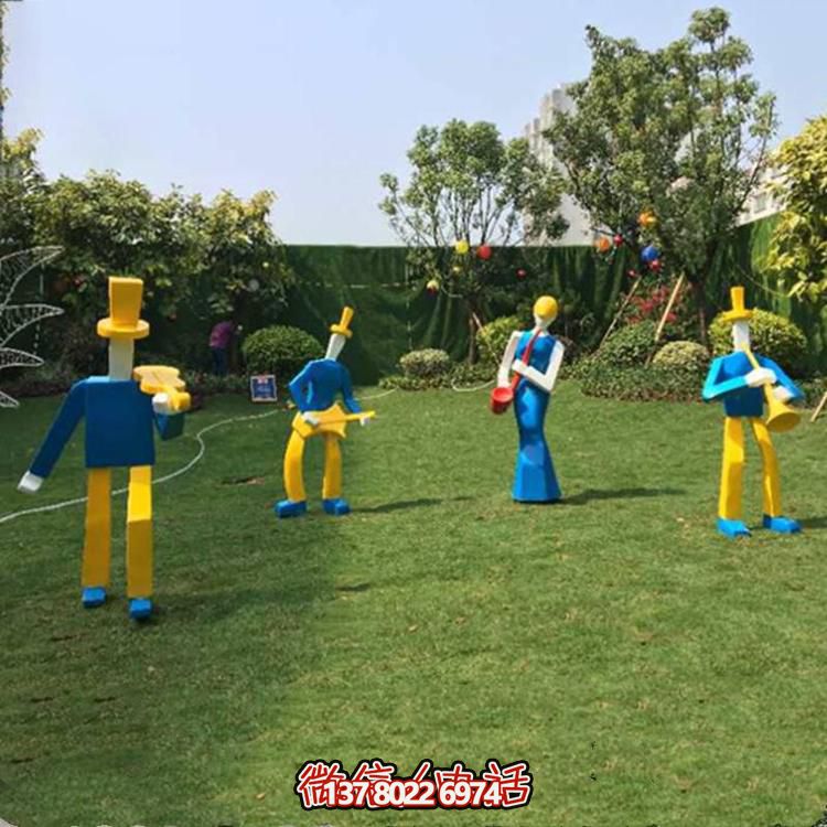 多功能玻璃鋼雕塑，以幾何抽象形態(tài)演奏樂器與人物