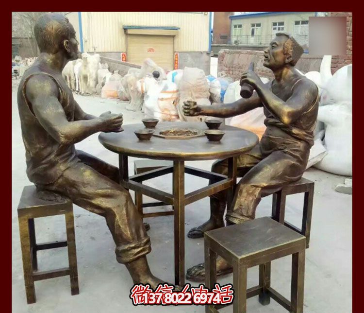 傳承文化，融入雕塑，銅雕人物給你一個古典的庭院別墅