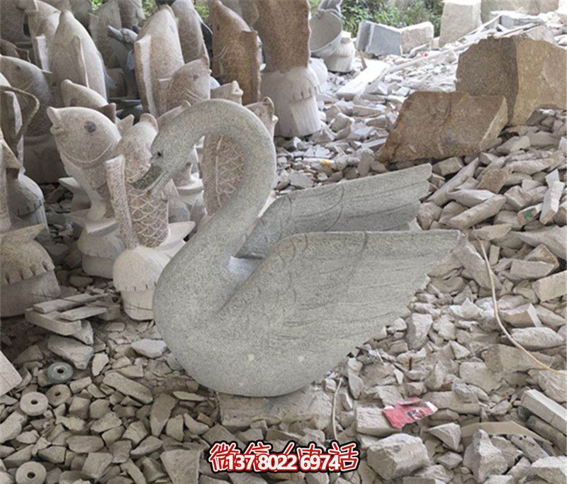 大理石創(chuàng)意天鵝雕塑，美麗大理景區(qū)的精品藝術(shù)品