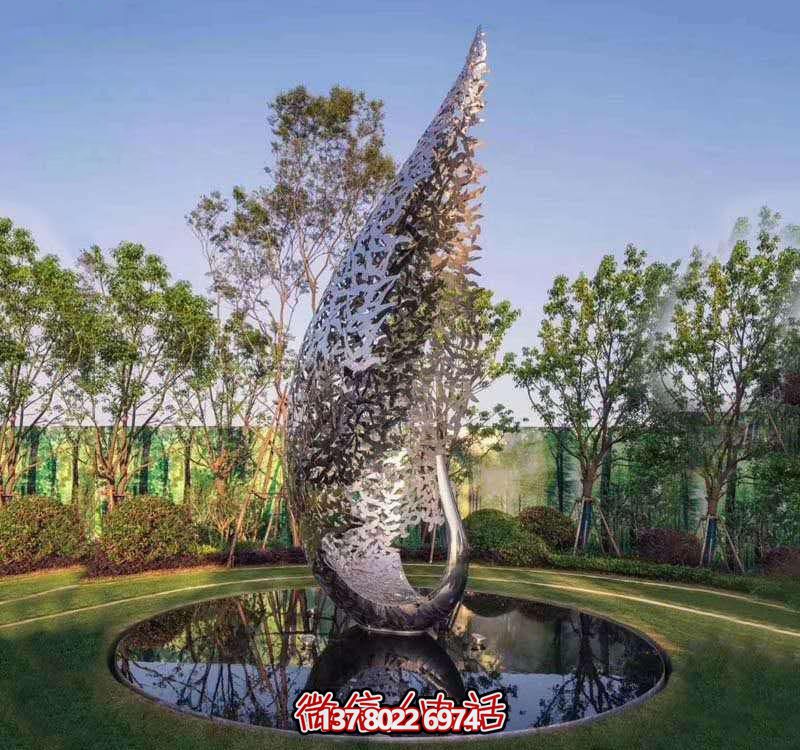 鳳凰不銹鋼雕塑，美化園林景觀