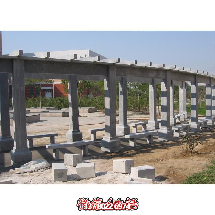 石材長(zhǎng)廊，為大型園林戶外空間帶來(lái)精致的石雕裝飾