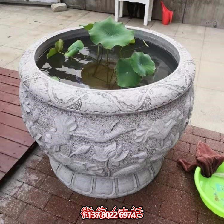 精美絕倫，濃濃古典風(fēng)情歐式別墅大理石浮雕魚缸擺件