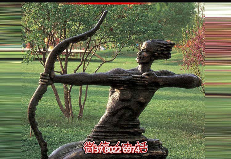 后羿射日雕塑，漆金鑄銅園林景區(qū)裝置