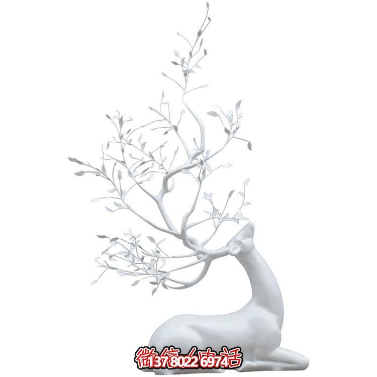 玻璃鋼雕塑梅花鹿，抽象戶外園林裝飾
