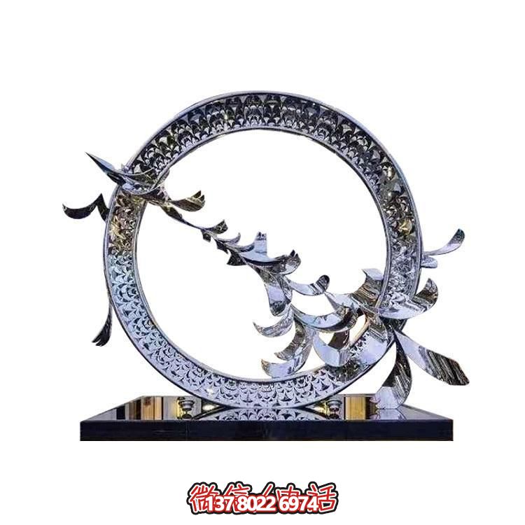 不銹鋼創(chuàng)意鴿子圓環(huán)擺件，裝點(diǎn)戶外園林景觀