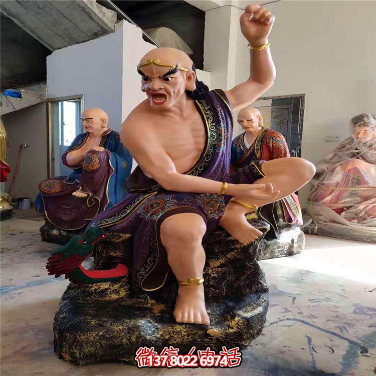 玻璃鋼十八羅漢彩繪雕塑，美麗神圣的景區(qū)裝飾