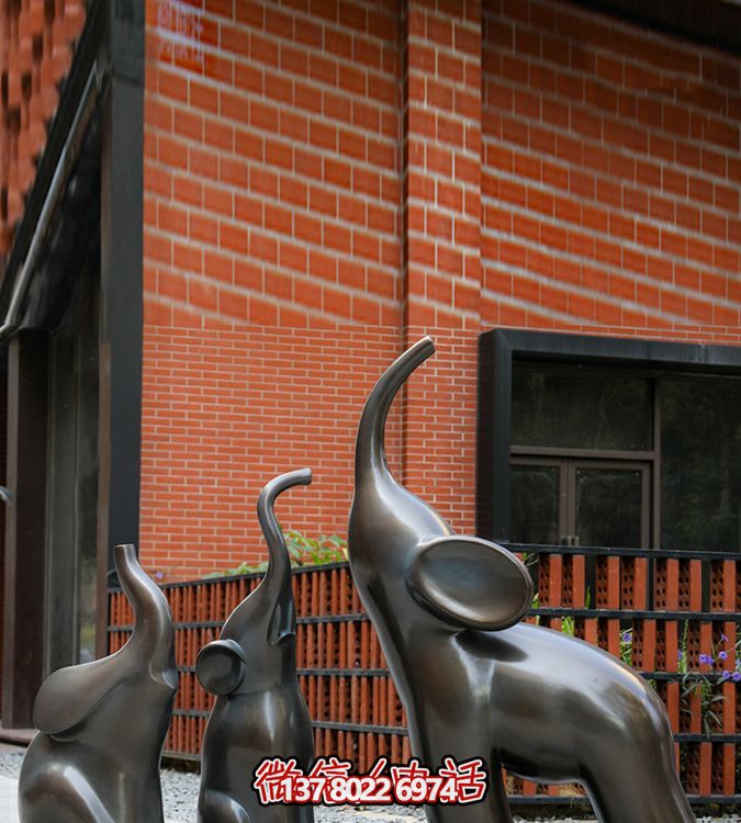 高端玻璃鋼擺件仿銅抽象大象，給你帶來美好生活