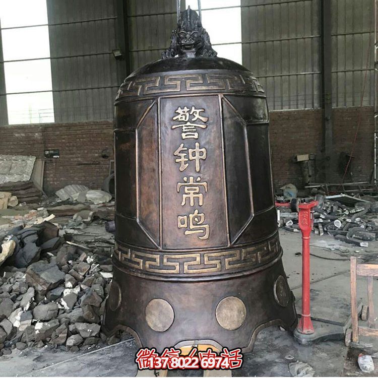 大型仿銅鐘玻璃鋼雕塑，給景區(qū)、寺廟、園林帶來更多美好
