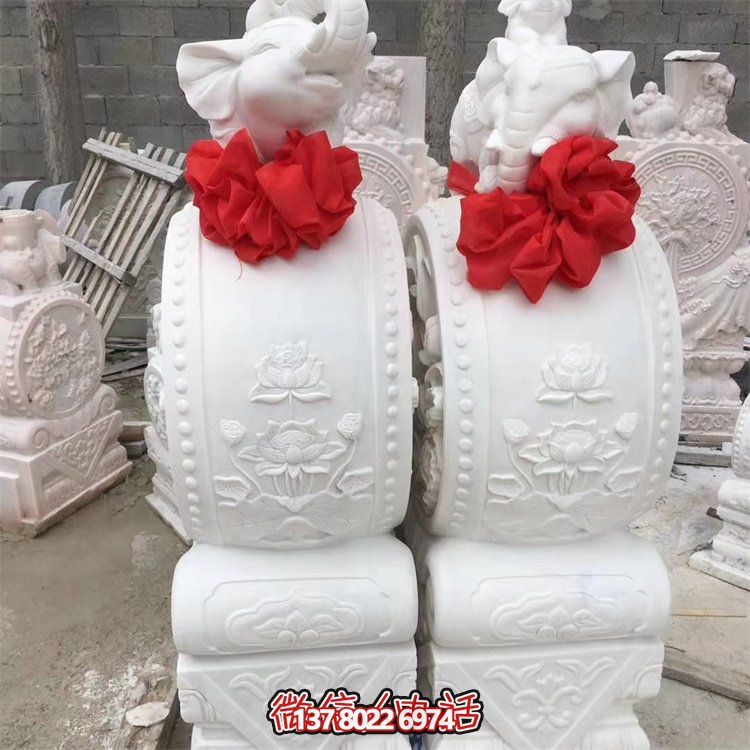 白玉抱鼓大型石雕門口庭院裝飾品