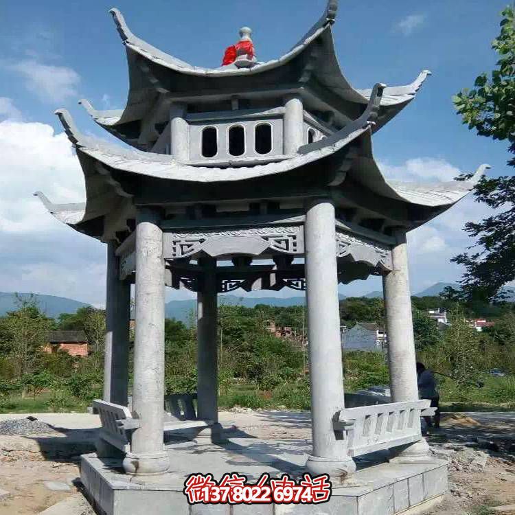 優(yōu)雅雙層石雕涼亭，給您的園林添彩