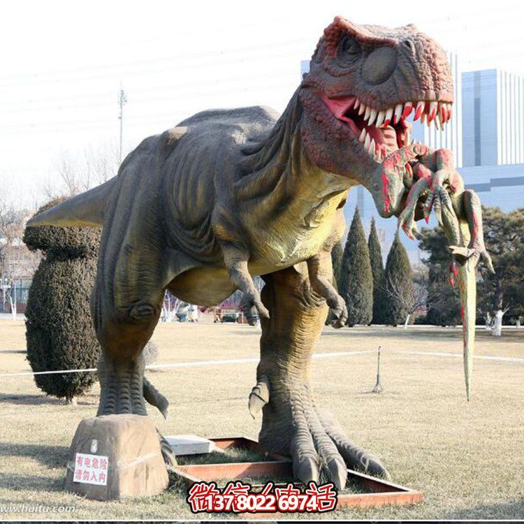 玻璃鋼仿真恐龍雕像，為動物園、園林等戶外場所擺放