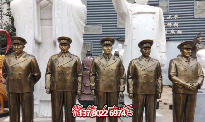 不銹鋼仿銅雕塑十大元帥雕像，精彩綻放在廣場
