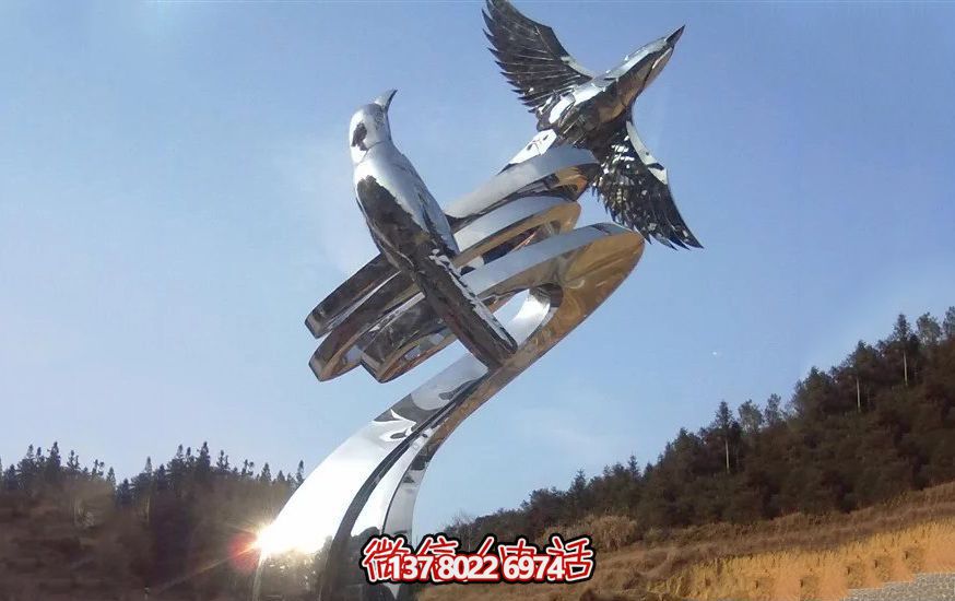 不銹鋼和平鴿雕塑，營造和諧的園林景觀