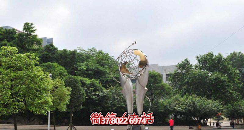非凡創(chuàng)意不銹鋼地球儀雕塑——打造精美廣場(chǎng)