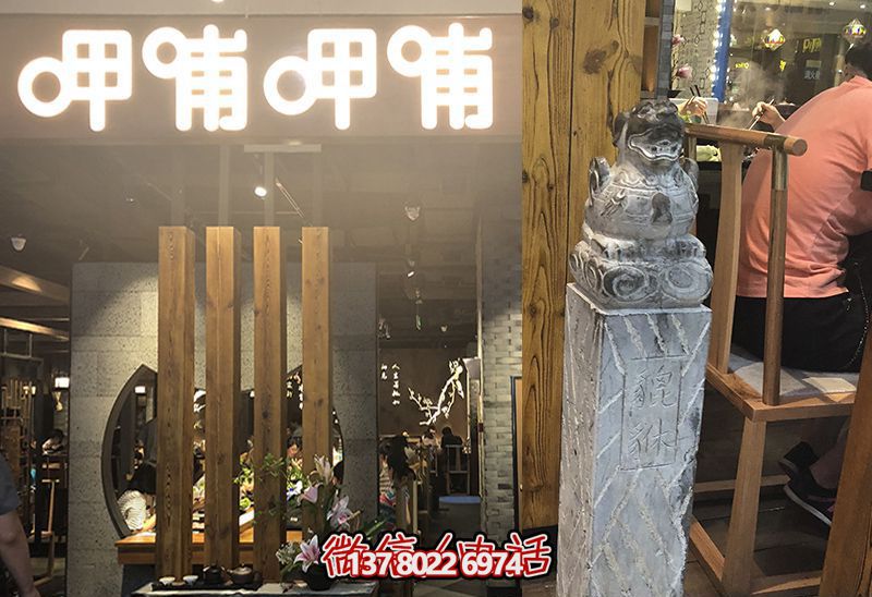 馬柱雕塑，為飯店室內(nèi)裝飾添彩