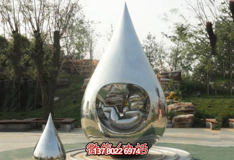大型不銹鋼水滴裝飾雕塑，讓你的公園更加令人驚嘆
