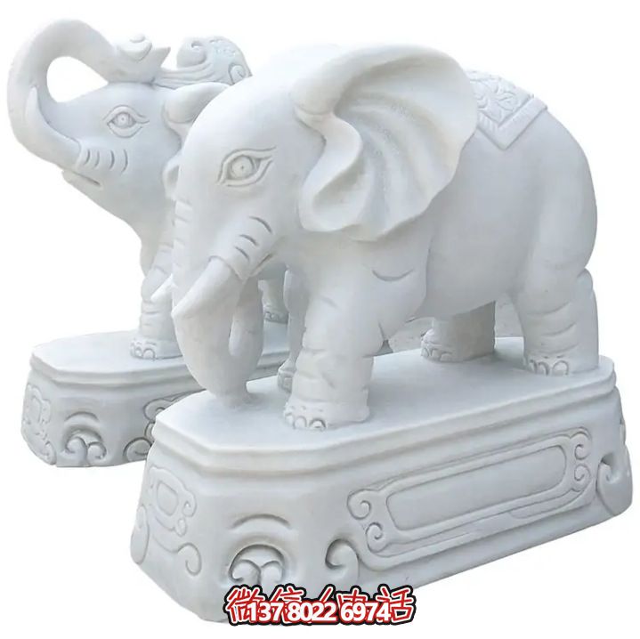 漢白玉大象仿真雕塑，為公園景區(qū)增添特色