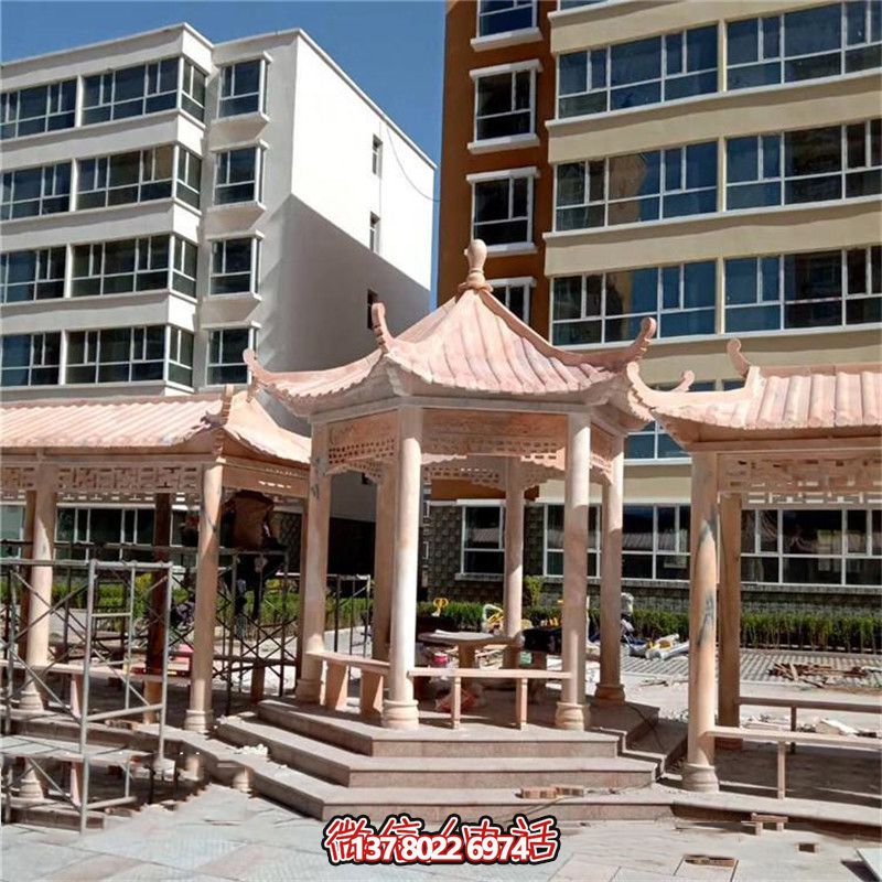 精美雕刻大理石涼亭，為小區(qū)、公園、休閑區(qū)帶來(lái)獨(dú)特視覺(jué)享受