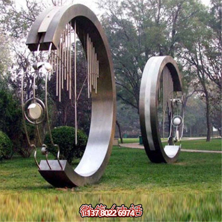 不銹鋼圓環(huán)創(chuàng)意雕塑，點亮園林景觀裝飾