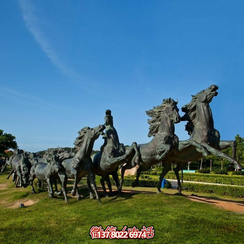 不銹鋼仿古馬雕塑萬馬奔騰，重現(xiàn)古老傳奇