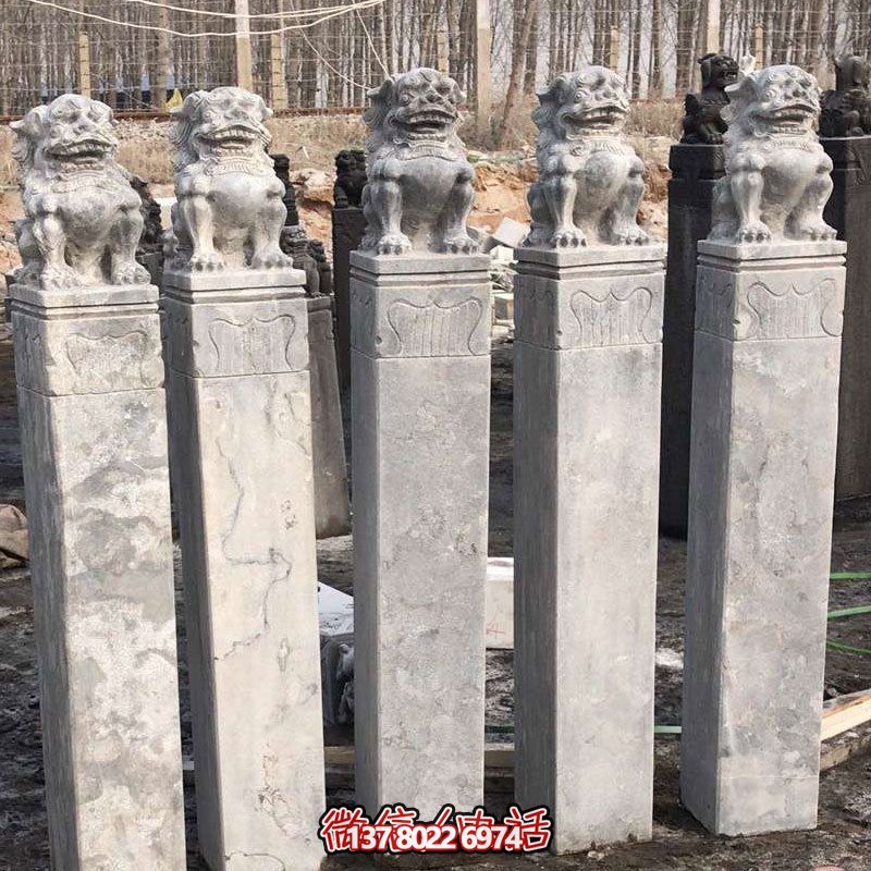 精美大理石獅子拴馬柱，點(diǎn)綴庭院園林