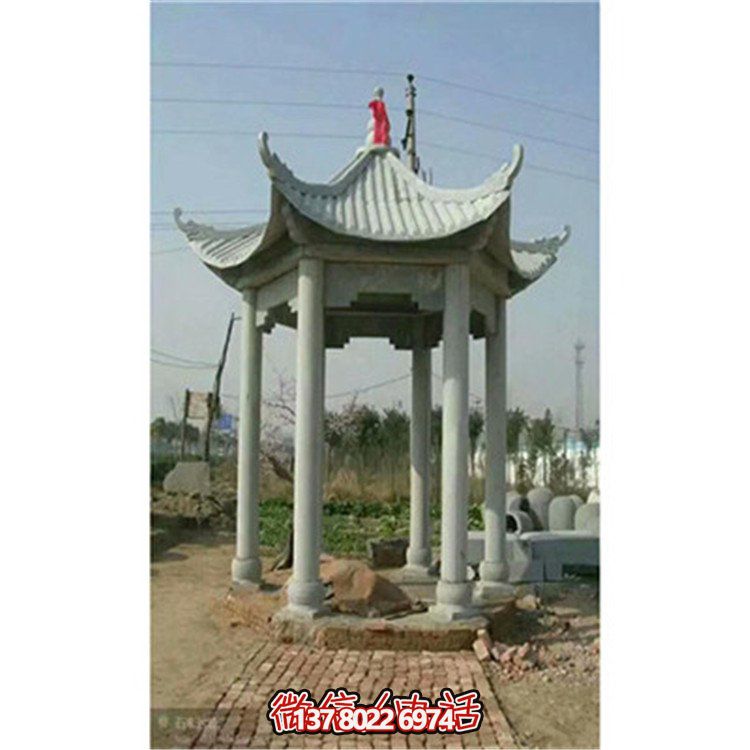 精美雕刻石頭涼亭，享受乘涼休息的樂趣