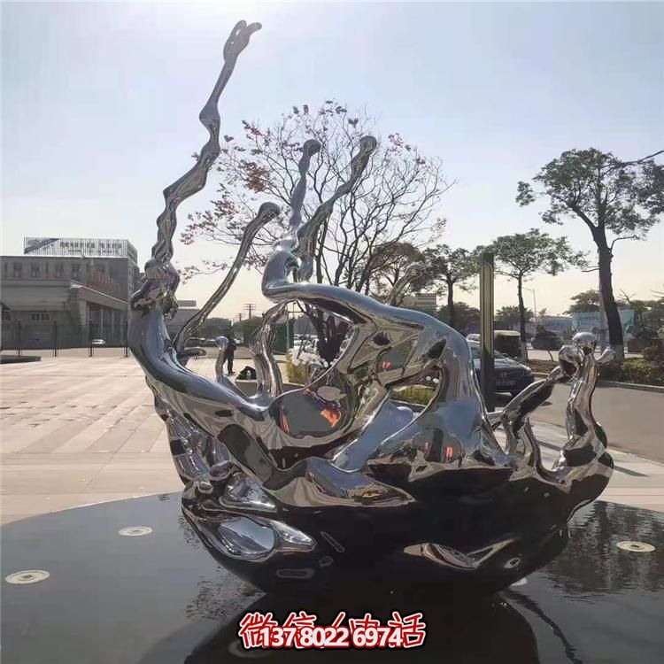 創(chuàng)意不銹鋼浪花雕塑，美化你的戶外廣場