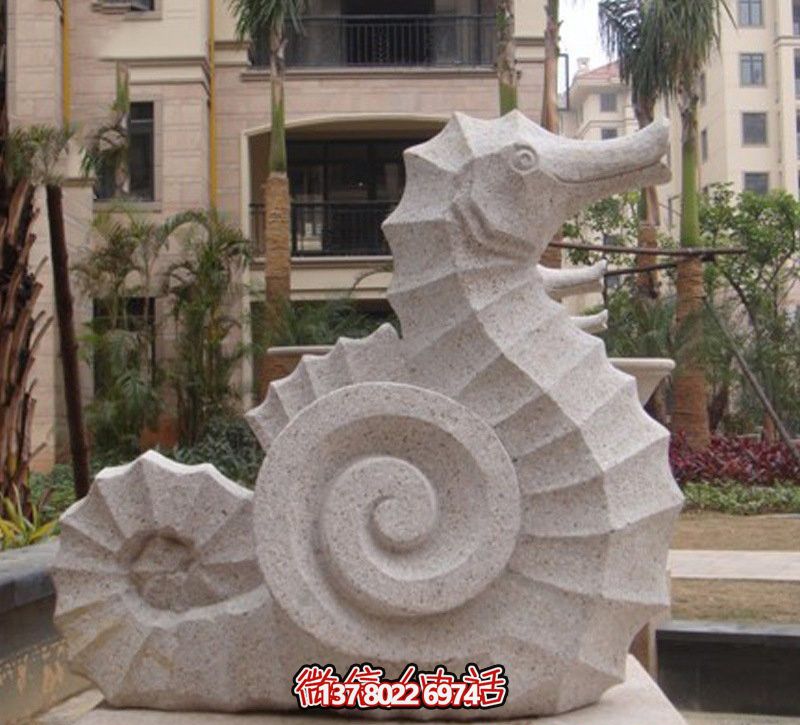 海馬創(chuàng)意石雕，點(diǎn)綴街道邊