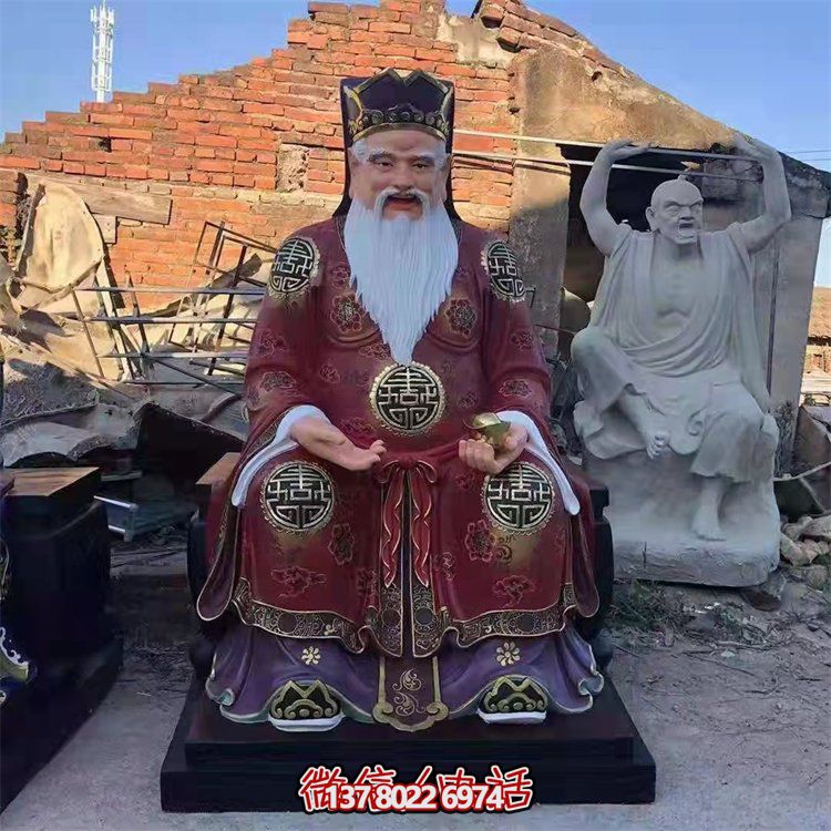 玻璃鋼彩繪財神雕塑，為景區(qū)寺廟供奉