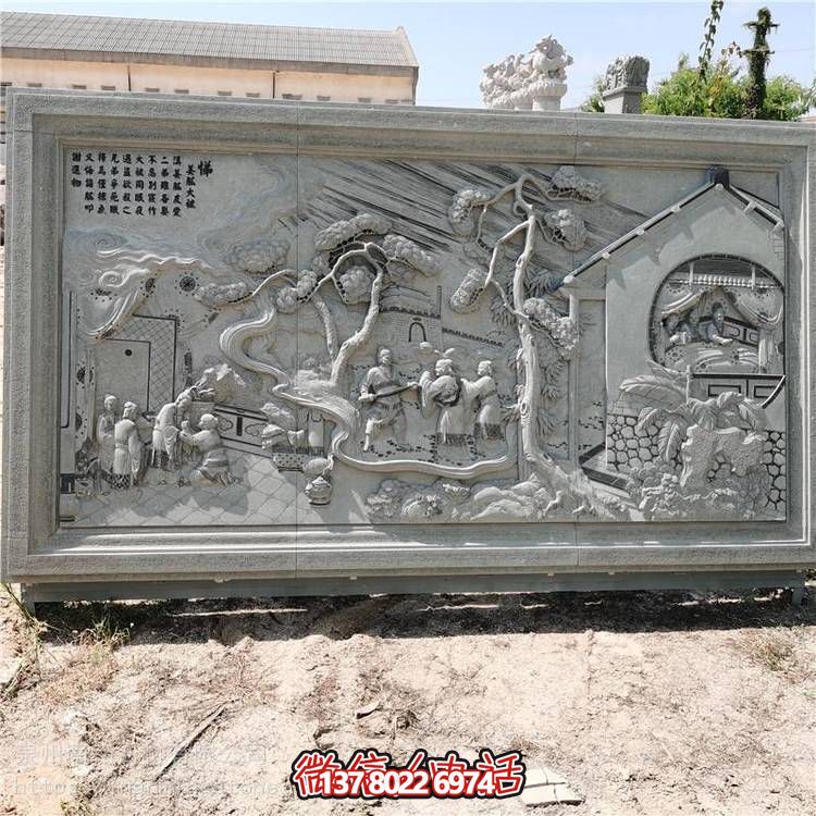 古典風(fēng)格大理石浮雕園林景觀(guān)擺件