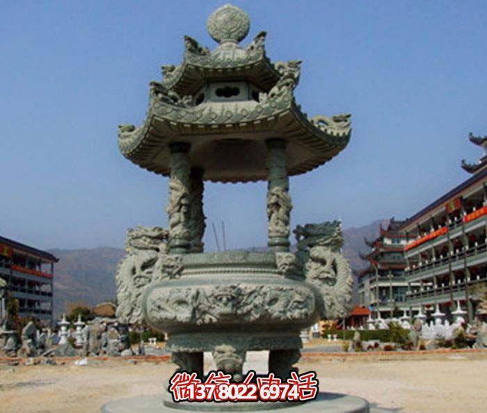 仿古寶蓋龍浮雕香爐，點(diǎn)綴景區(qū)廣場(chǎng)