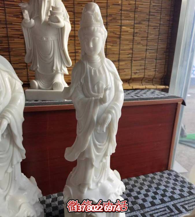 精美漢白玉觀(guān)世音石雕家居家用雕塑