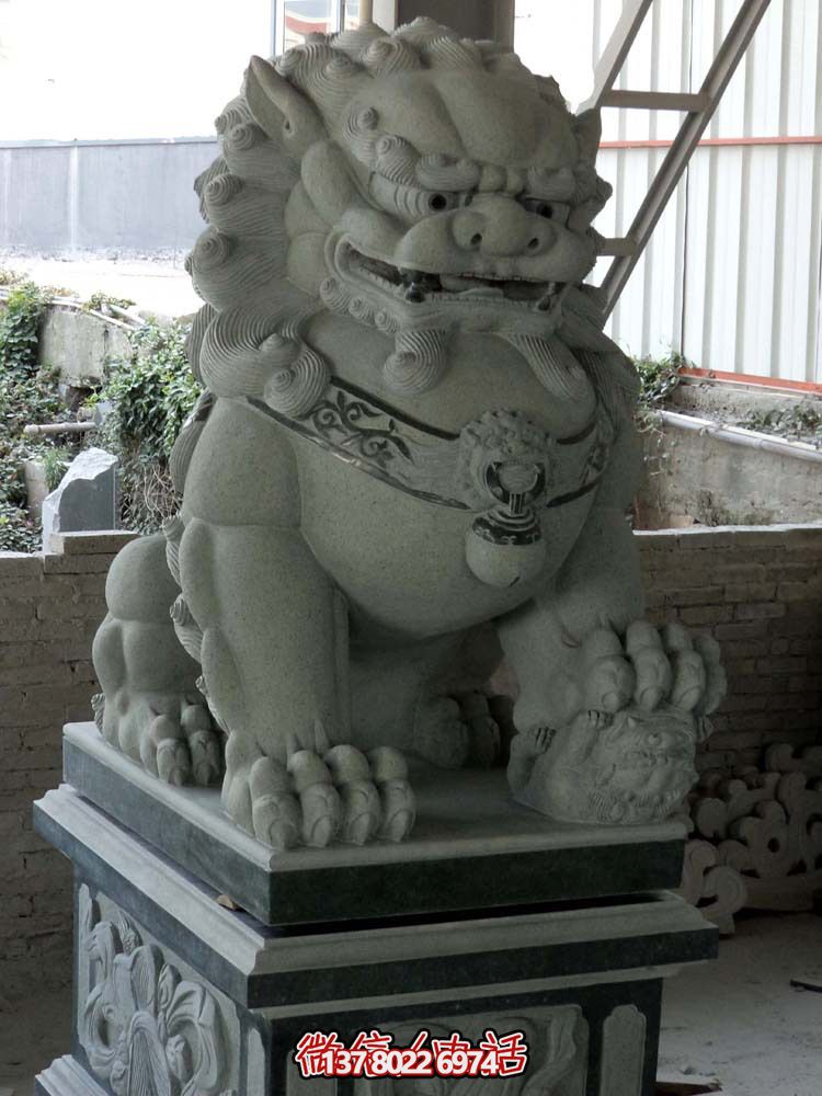 仿真大理石獅子雕塑，裝飾別墅大型法院