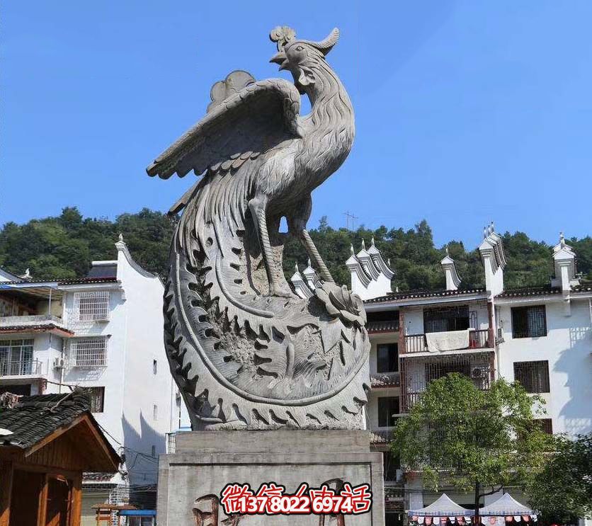 鳳凰雕塑，給公園帶來靈動之美