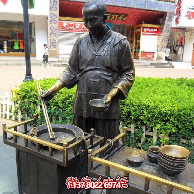 仿銅人物玻璃鋼小吃，給你無與倫比的景區(qū)體驗(yàn)