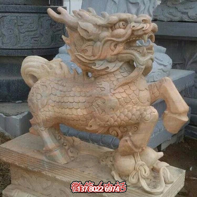 漢白玉獅子瑞獸石雕，給您的企業(yè)門前帶來吉祥福氣