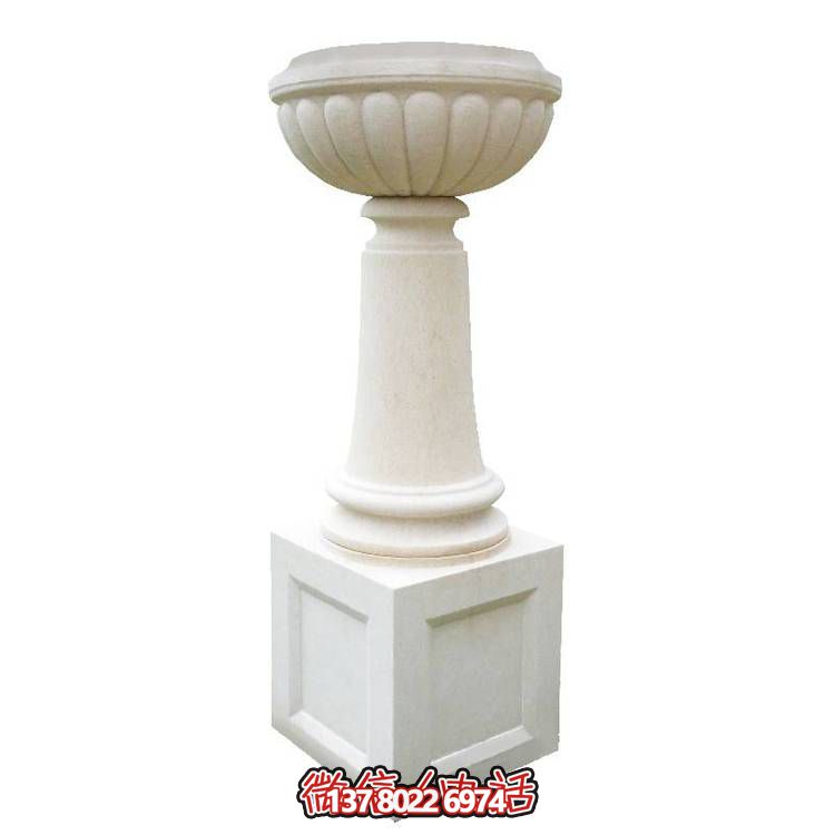 白砂巖石雕花盆，精美偶見