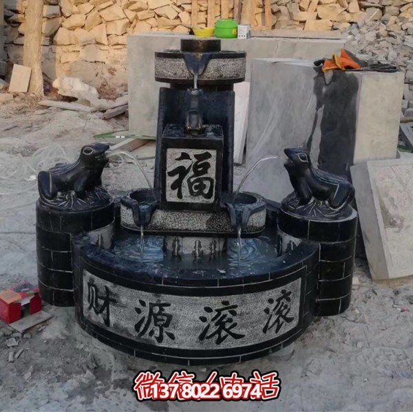 大理石雕刻造景擺件，營造室外庭院財(cái)源滾滾流水水