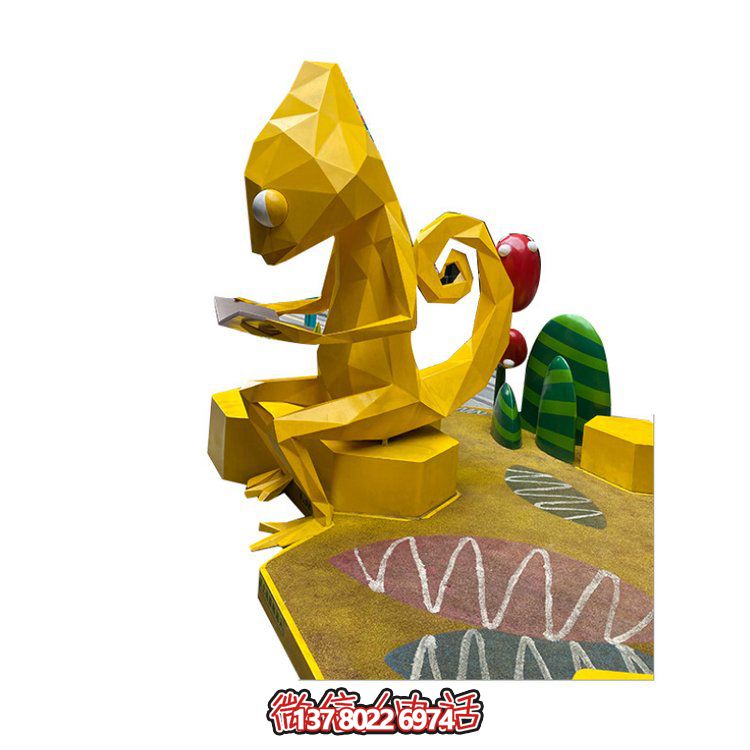 玻璃鋼卡通人物雕塑，為兒童樂園擺放的看書椅