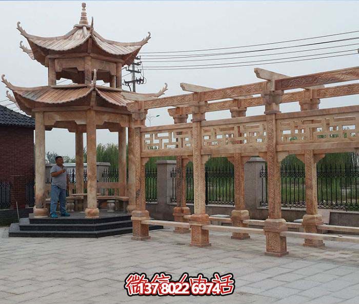 美麗的花崗巖長廊，沐浴在精致的雕刻藝術(shù)中