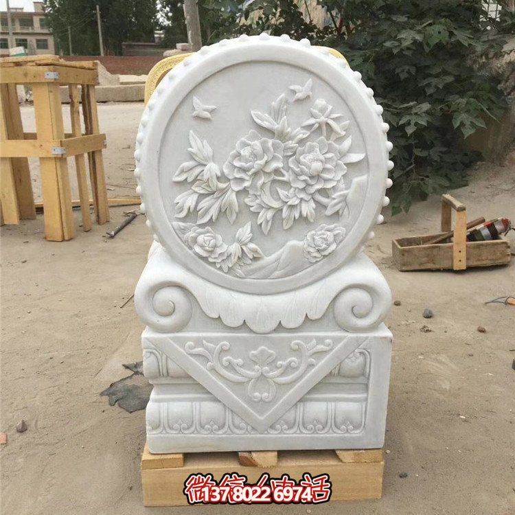 經(jīng)典石雕藝術(shù)，漢白玉石雕大理石門(mén)口門(mén)墩鎮(zhèn)宅鼓抱雕塑戶(hù)外裝飾