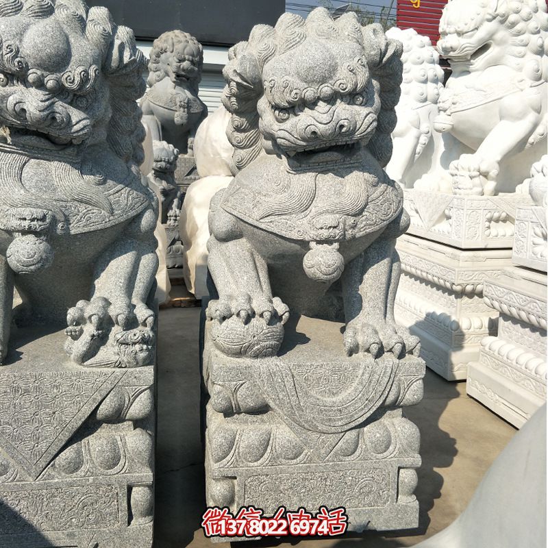 精美大理石獅子雕塑，裝點(diǎn)你的戶外庭院