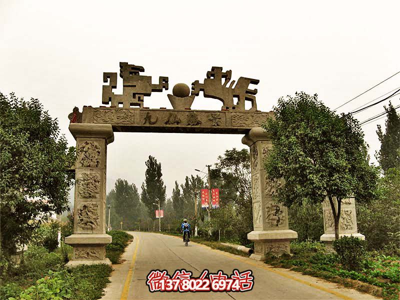 景區(qū)石柱浮雕創(chuàng)意單門(mén)石牌坊 景區(qū)石柱浮雕創(chuàng)意單門(mén)石牌坊