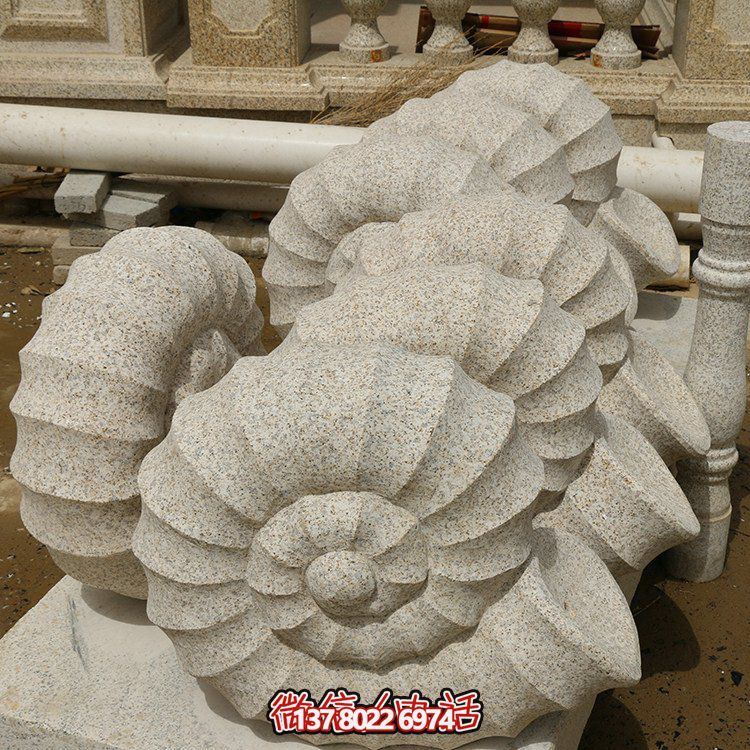 石雕海螺，砂巖雕刻石材海螺雕塑