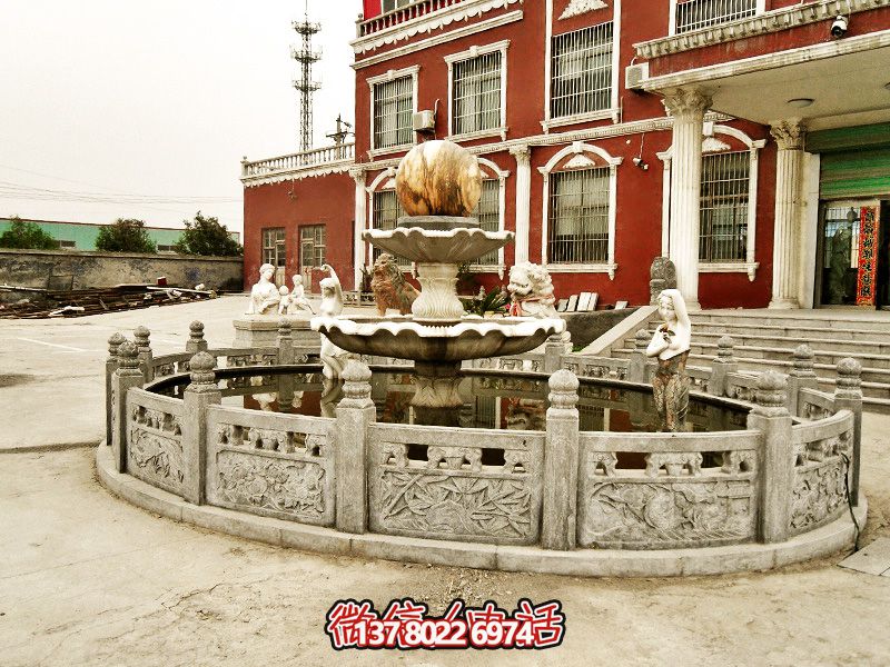 企業(yè)庭院噴泉裝飾大理石圍欄 企業(yè)庭院噴泉裝飾大理石圍欄