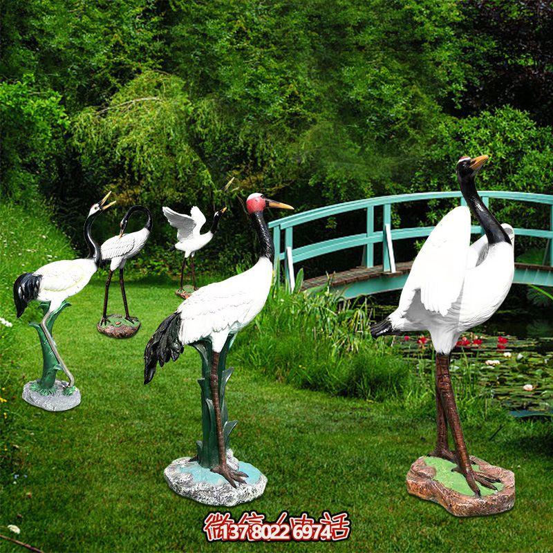 戶外園林景觀裝飾品玻璃鋼仙鶴雕塑 戶外園林景觀裝飾品玻璃鋼仙鶴雕塑