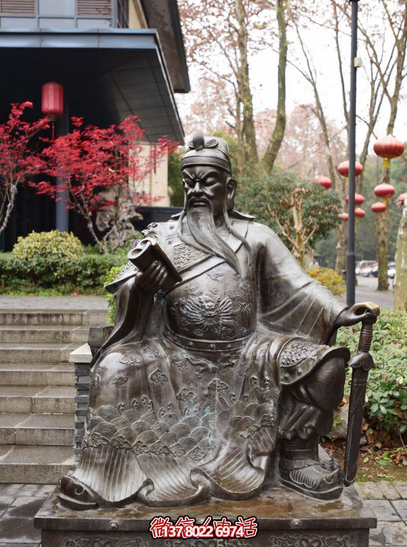 戶外景區(qū)看書的銅雕關公雕塑 戶外景區(qū)看書的銅雕關公雕塑