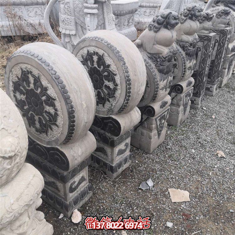 抱鼓石，青石仿古門墩